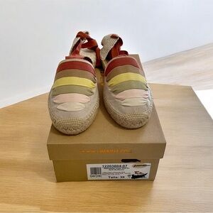 Liberitae Women’s Sandals, Size 39 (8), Beige & Colorful Straps & Jute, …